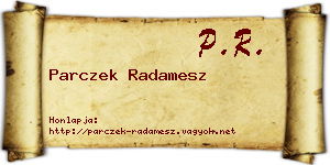 Parczek Radamesz névjegykártya